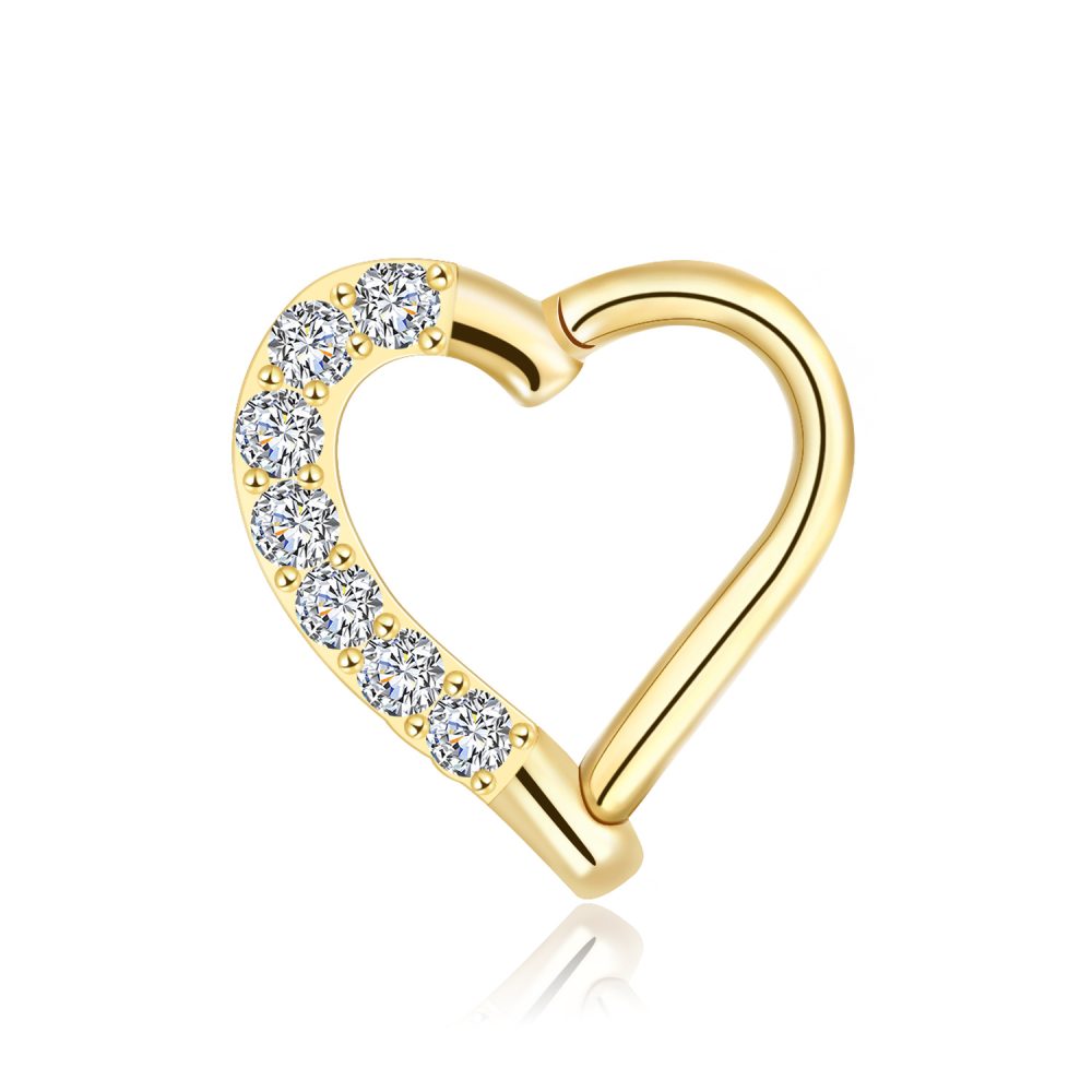 14 Karat Gold Heart Bendable Hoop Ring