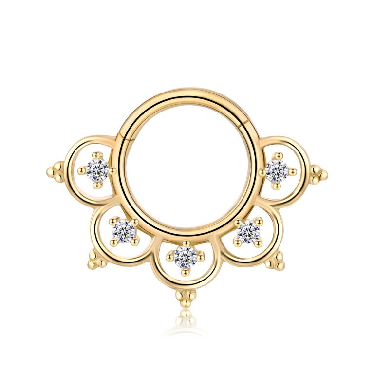 14k Gold Lotus Septum Clicker