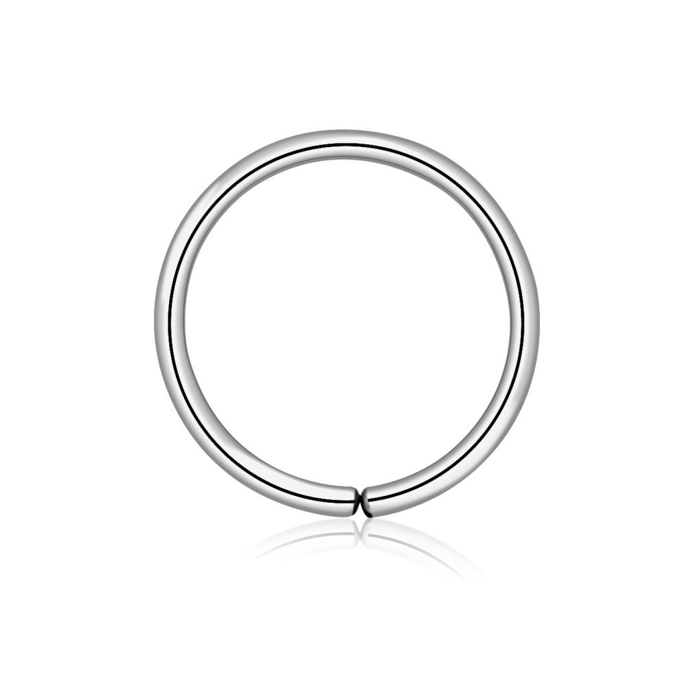 14 Karat White Gold Basic Bendable Hoop Ring