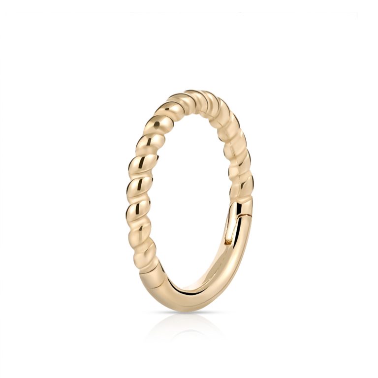 14 Karat Gold Classic Rope Clicker Hoop Ring