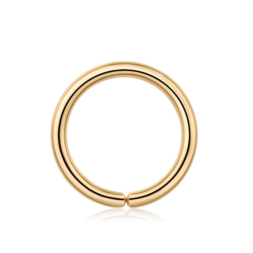 14K Gold Seamless Ring Hoop Earring