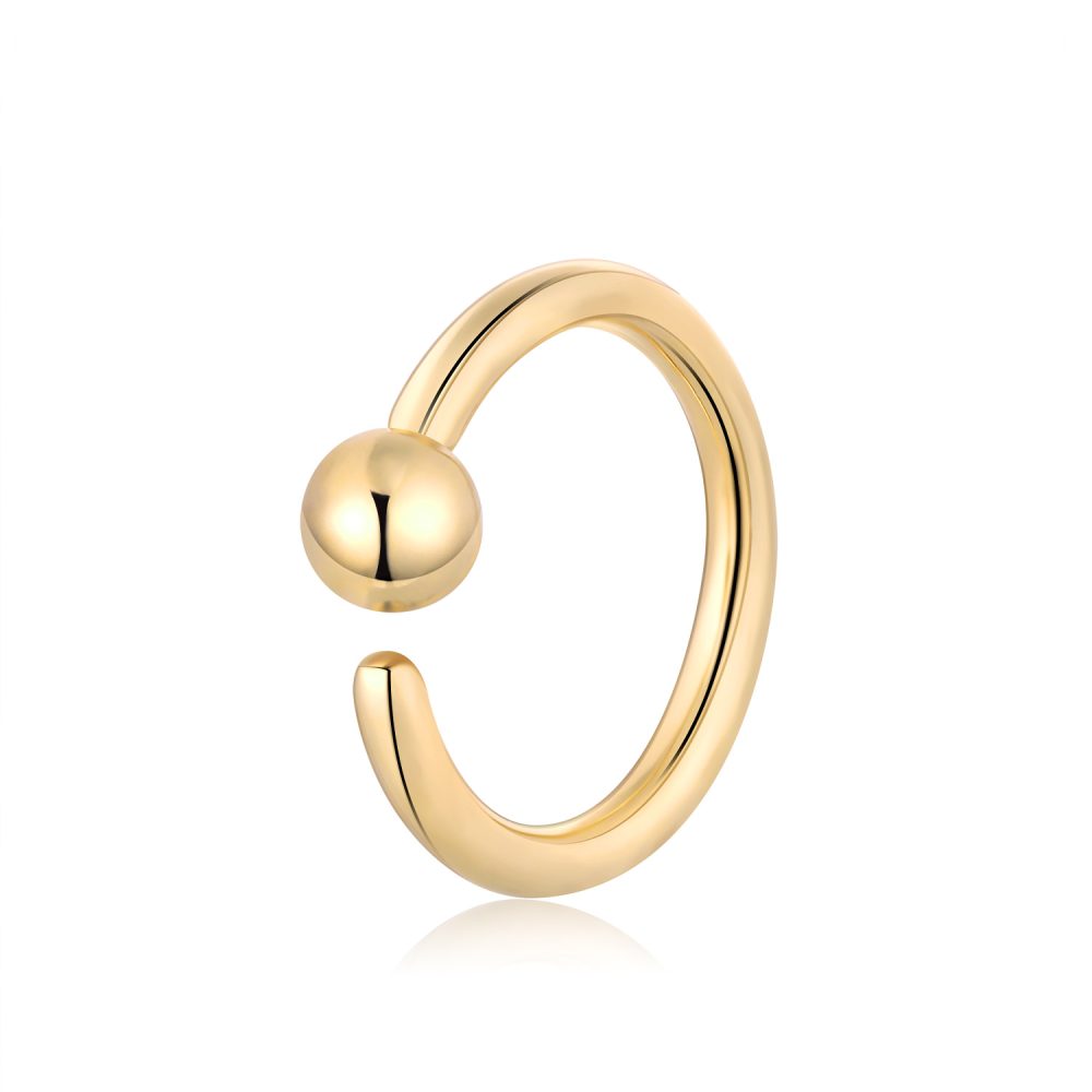 14K Gold Captive Bead Ring