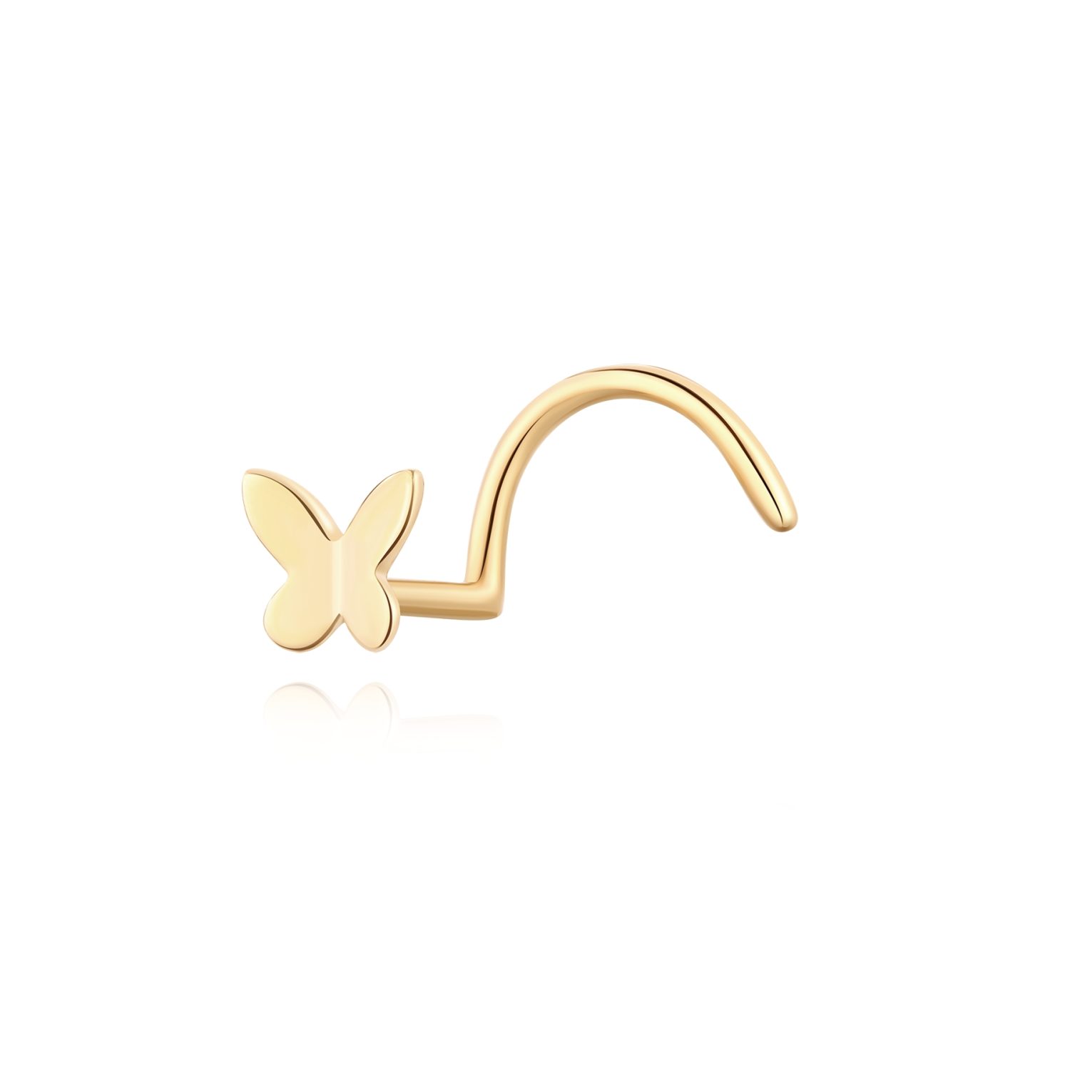 Butterfly 14K Gold Nose Ring