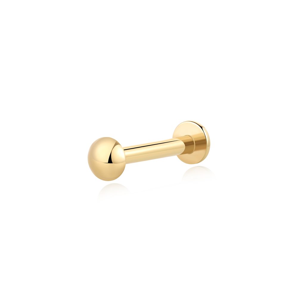 3mm Dome 14K Gold Flat Back Stud