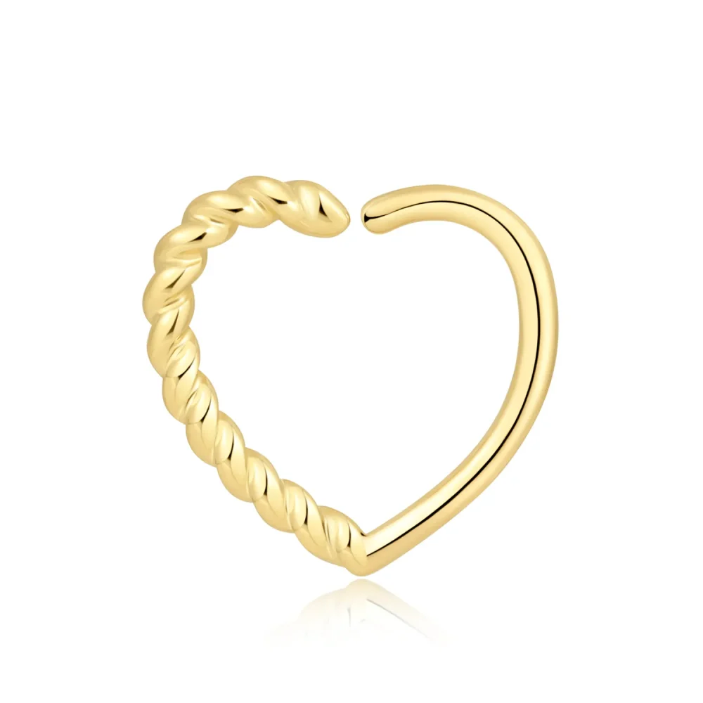 14K Solid Gold Twisted Heart Seamless Ring — Love in a Twist